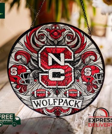 Vibrant Nc Wolfpack Stained Glass Wall Art - Perfect Gift For Fans, Free Shipping!