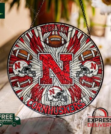 Nebraska Cornhuskers Stained Glass Art – Perfect Gift For Fans! Free Shipping & Express Delivery