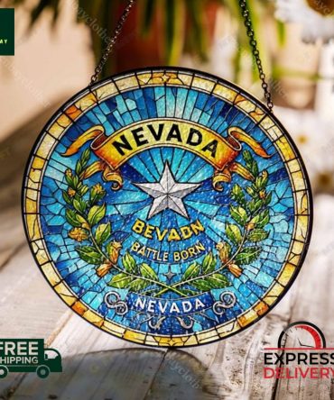 Stunning Nevada State Stained Glass Suncatcher