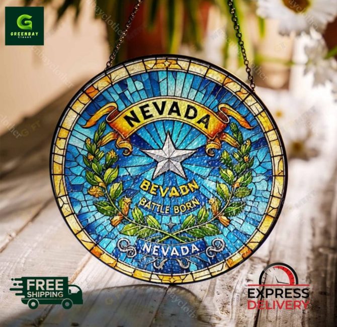 Stunning Nevada State Stained Glass Suncatcher