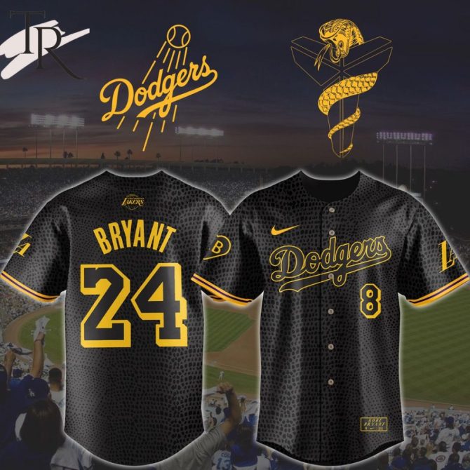 Limited Edition Black & Gold Dodgers Jersey - Tribute To Bryant #24 & #8