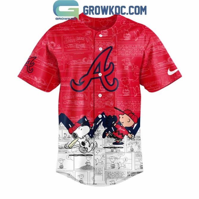 Limited Edition Peanuts Night Baseball Jersey - Atlanta Braves Fan Gear - Image 2