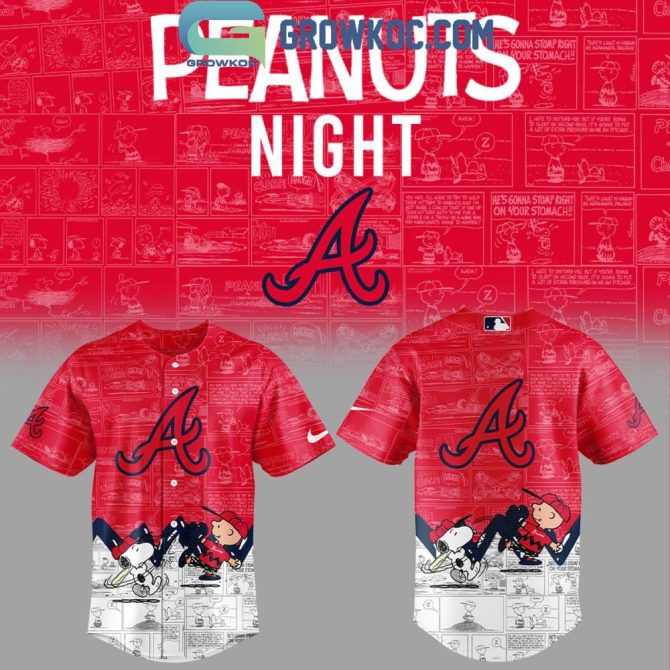 Limited Edition Peanuts Night Baseball Jersey - Atlanta Braves Fan Gear