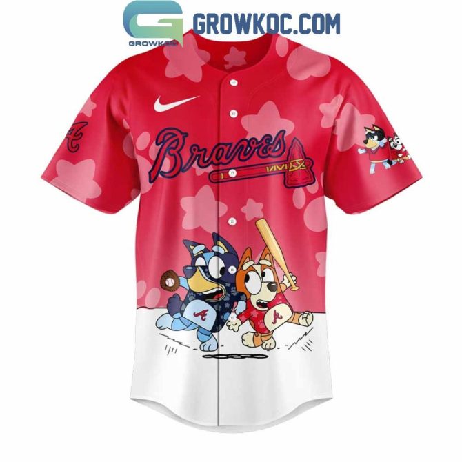 Bluey & Bingo Braves Jersey - Fun Cartoon Baseball Shirt For Kids & Fans - Image 2