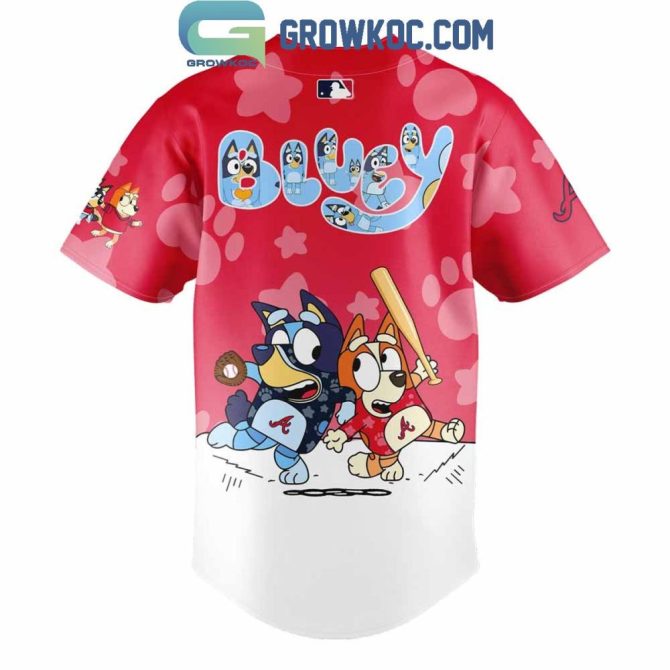 Bluey & Bingo Braves Jersey - Fun Cartoon Baseball Shirt For Kids & Fans - Image 3