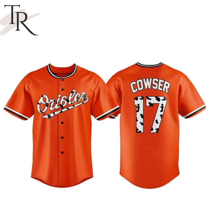 Custom Orioles Baseball Jersey - Cowser #17 - Vibrant Orange Fan Gear