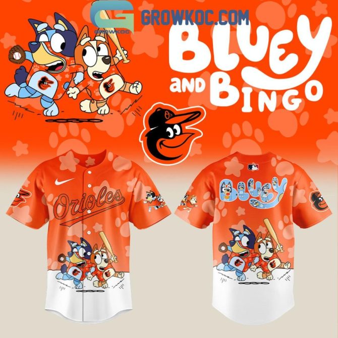 Bluey & Bingo Orioles Jersey – Kids' Baseball Fun Shirt, Limited Edition!