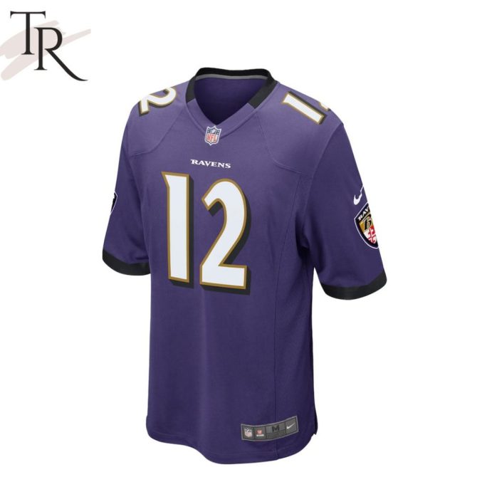 Limited Edition Ravens Jacoby Jones #12 Jersey - Perfect For Fans & Collectors! - Image 2