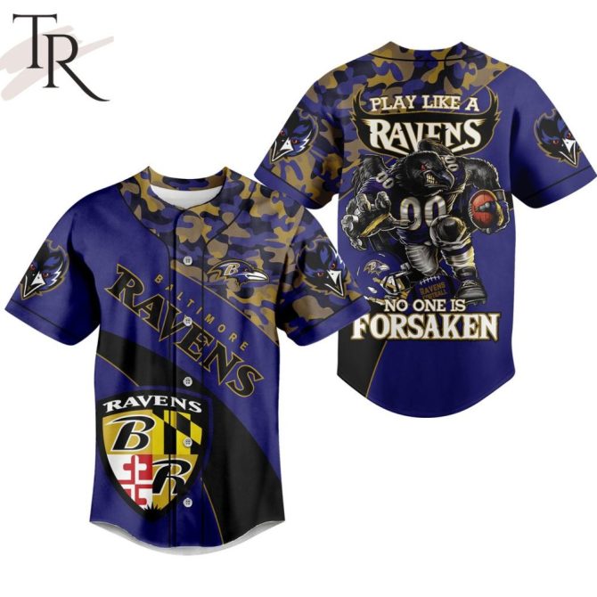 Bold Baltimore Ravens Camo Baseball Jersey – Play Like A Raven! Limited Edition Fan Gear