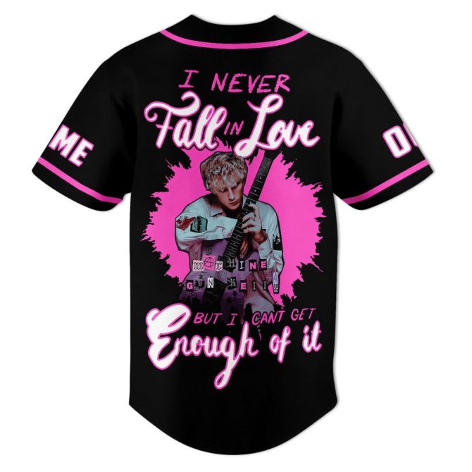 Mgk Inspired Black & Pink Baseball Jersey - Stylish Graphic Tee For Fans - Image 2