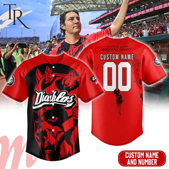 Custom Diablos Baseball Jersey - Personalized Name & Number, Red/Black Design