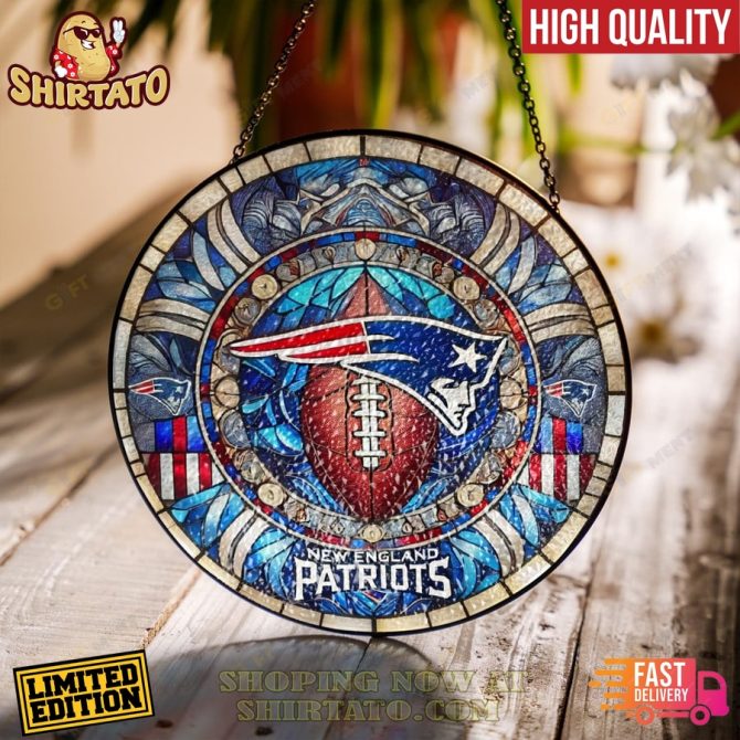 Limited Edition New England Patriots Stained Glass Suncatcher - High Quality, Fast Delivery