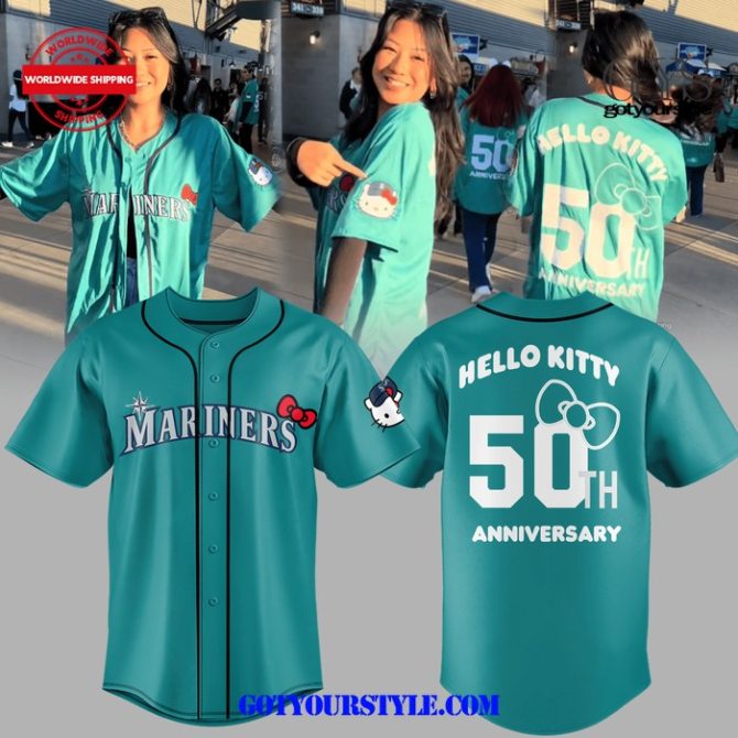 Limited Edition Hello Kitty Mariners 50Th Anniversary Jersey – Cute & Stylish Fan Gear!