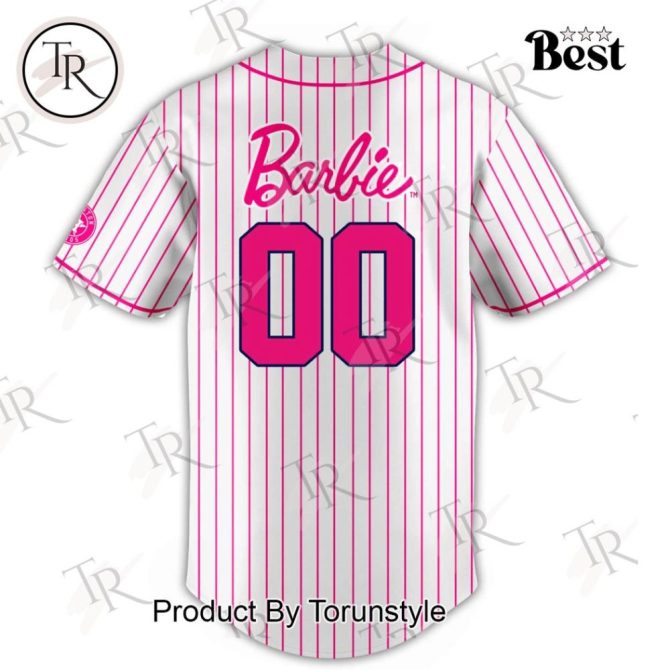 Custom Barbie Night Game Astros Jersey - Pink Striped Personalized Baseball Shirt - Image 3