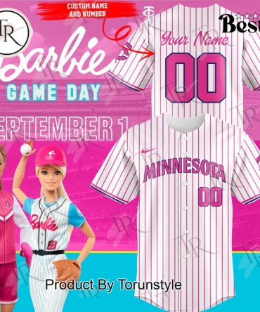 Custom Barbie Game Day Baseball Jersey - Personalized Name & Number, Perfect Gift!