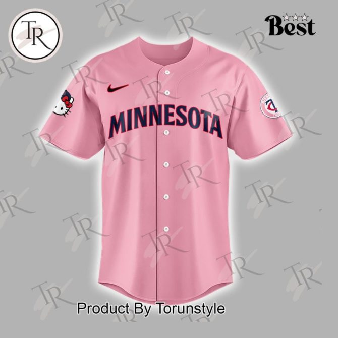 Limited Edition Hello Kitty X Minnesota Twins Pink Jersey - Cute & Sporty Fan Apparel - Image 2