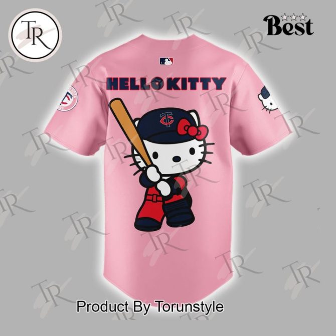 Limited Edition Hello Kitty X Minnesota Twins Pink Jersey - Cute & Sporty Fan Apparel - Image 3