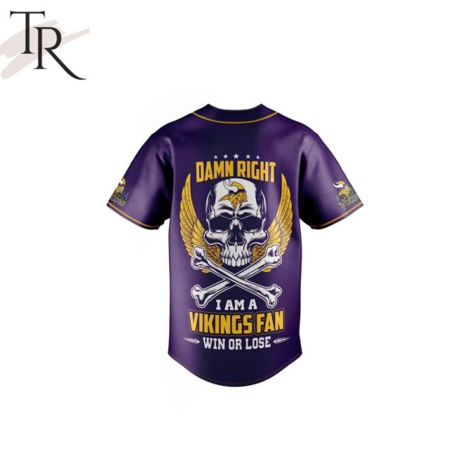Bold Vikings Fan Jersey - Skull Design, Purple & Gold, Perfect For Game Day! - Image 3