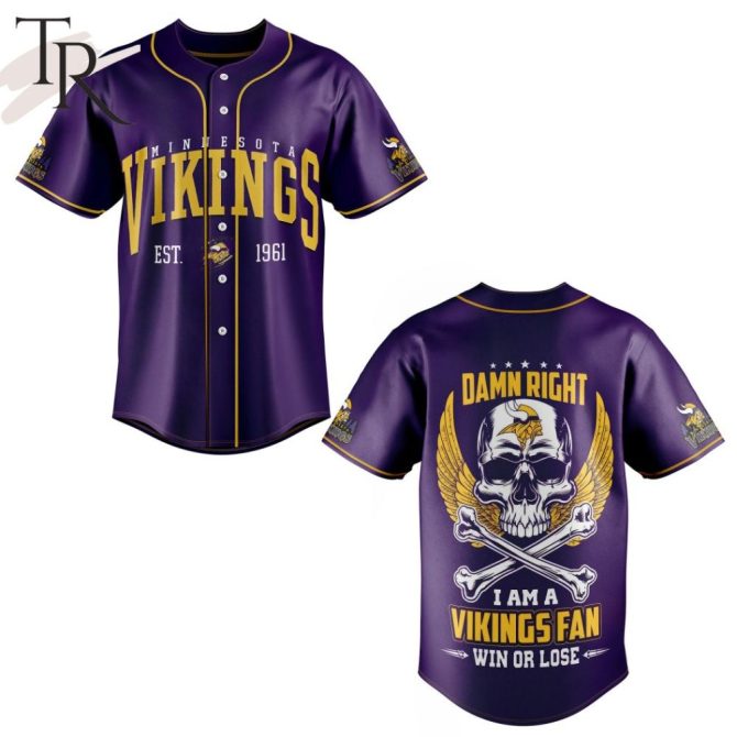 Bold Vikings Fan Jersey - Skull Design, Purple & Gold, Perfect For Game Day!