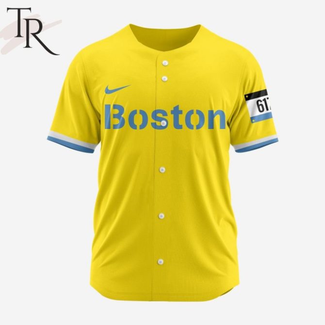 Boston Yellow Jersey - Authentic Sportswear With 617 Sleeve Design - Limited Edition