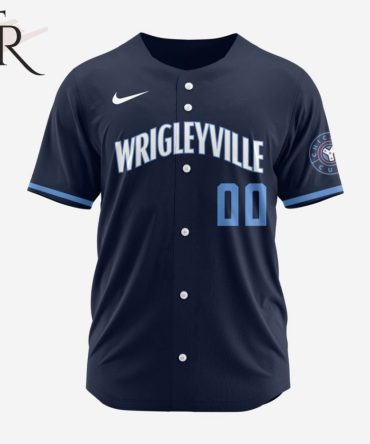 Authentic Wrigleyville Baseball Jersey - Navy Blue, Custom Number, Breathable Fabric