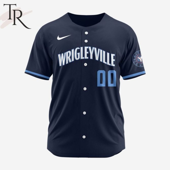 Authentic Wrigleyville Baseball Jersey - Navy Blue, Custom Number, Breathable Fabric