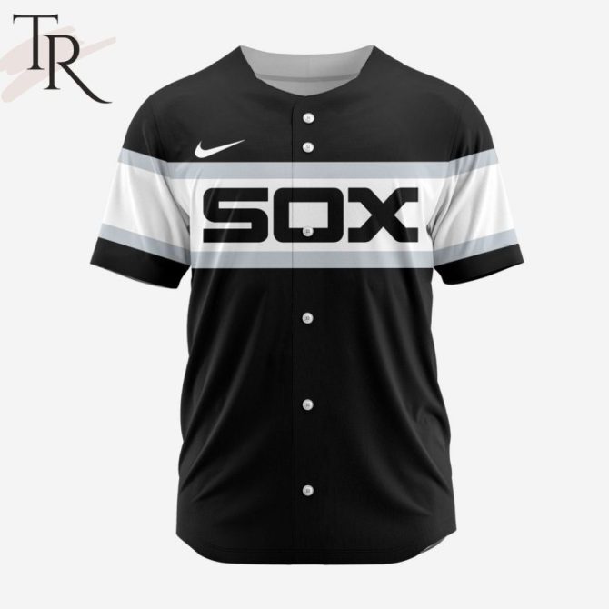 Stylish Black & White Sox Baseball Jersey - Premium Quality, Perfect Fit
