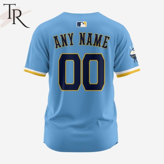 Limited Edition Brew Crew Baseball Jersey - Stylish Blue & Yellow Design – Perfect Gift For Fans! - Image 2