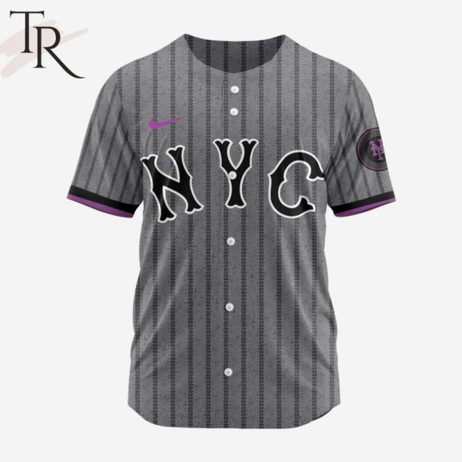 Stylish Nyc Gray Baseball Jersey - Limited Edition Urban Streetwear