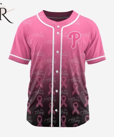 Support Breast Cancer Awareness: Pink Ribbon Baseball Jersey - Be Strong Design