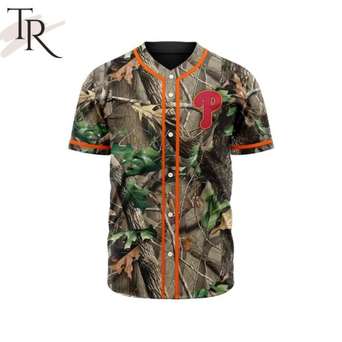 Camouflage Baseball Jersey - Stylish Outdoor Sports Tee With Red Lettering