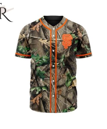 Men'S Camo Baseball Jersey – Outdoor Camouflage Shirt With Orange Trim
