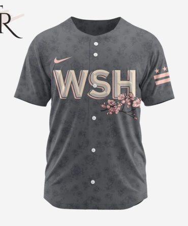 Stylish Gray Floral Baseball Jersey - Wsh Design, Perfect For Sports Fans & Fashion Lovers
