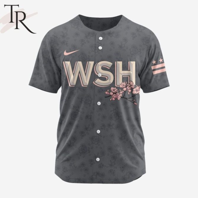 Stylish Gray Floral Baseball Jersey - Wsh Design, Perfect For Sports Fans & Fashion Lovers