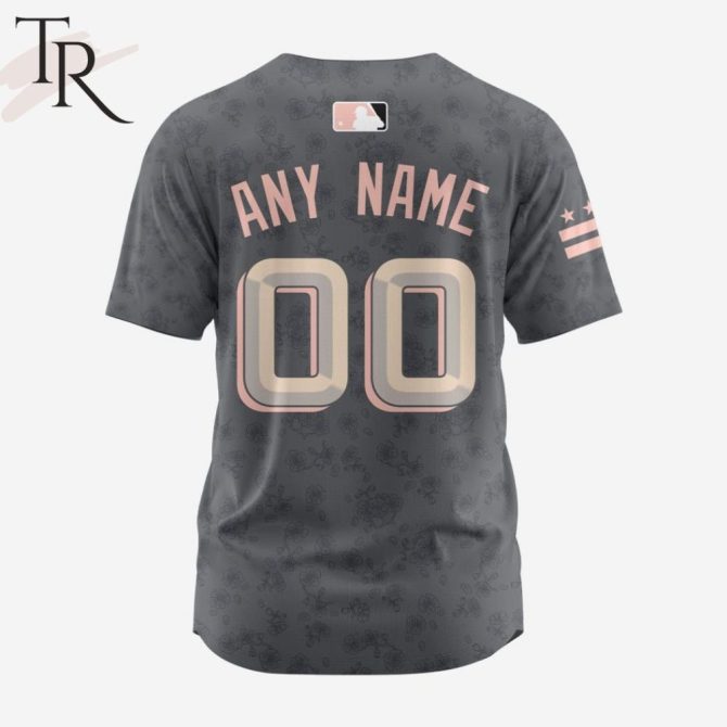 Stylish Gray Floral Baseball Jersey - Wsh Design, Perfect For Sports Fans & Fashion Lovers - Image 2