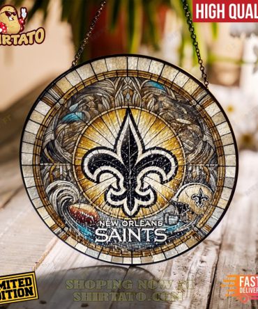 Limited Edition New Orleans Saints Stained Glass Sun Catcher - High Quality, Fast Delivery!