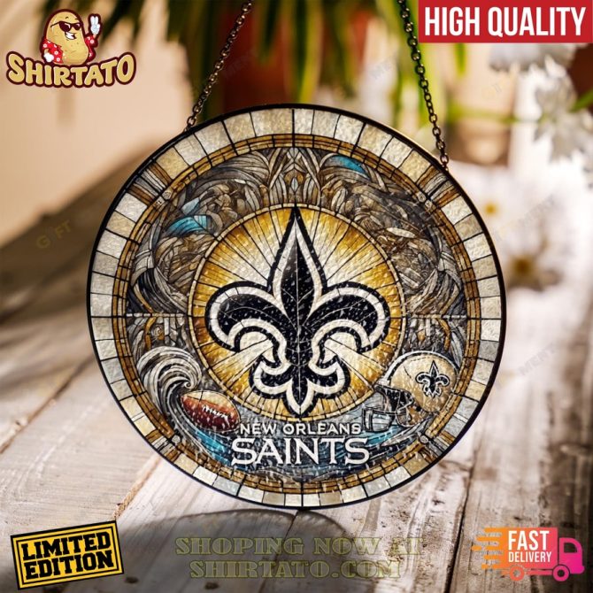 Limited Edition New Orleans Saints Stained Glass Sun Catcher - High Quality, Fast Delivery!