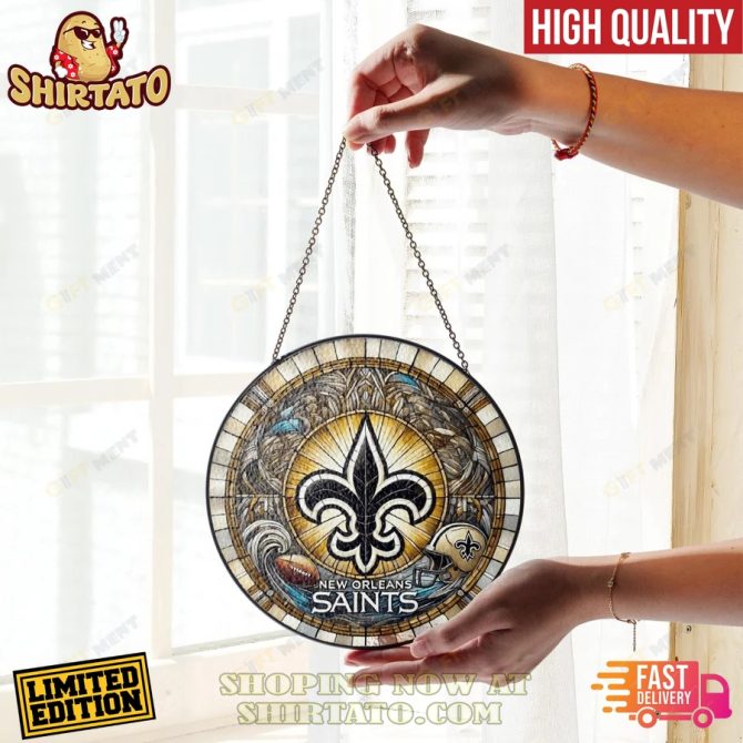 Limited Edition New Orleans Saints Stained Glass Sun Catcher - High Quality, Fast Delivery! - Image 3