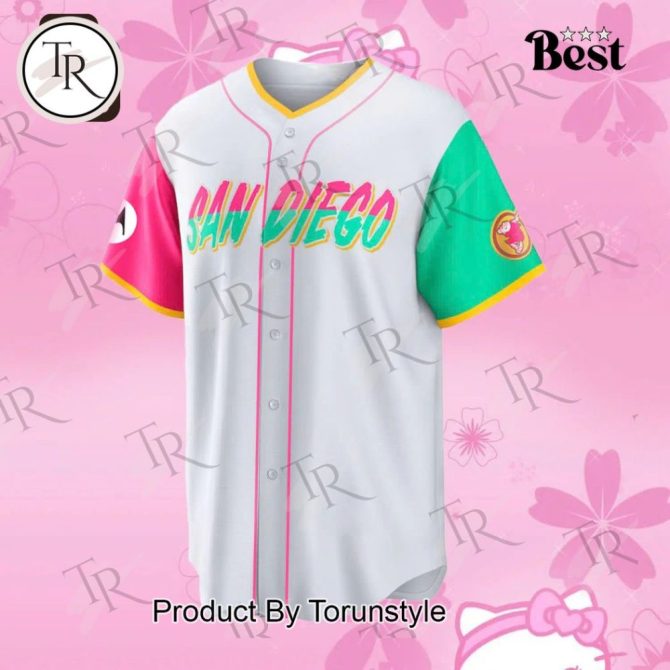 Hello Kitty 50Th Anniversary Baseball Jersey - San Diego Edition, Limited Edition Fashion Top - Image 2