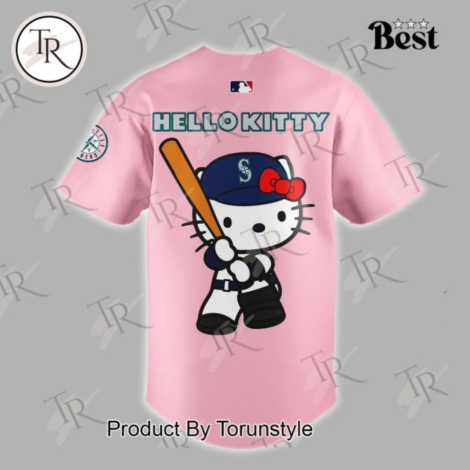 Limited Edition Hello Kitty Baseball Jersey - Cute Pink Seattle Design For Fans - Image 3