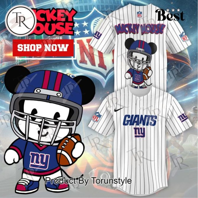 Fun Nfl Giants Themed T-Shirt – Mickey Inspired Sports Apparel For Fans