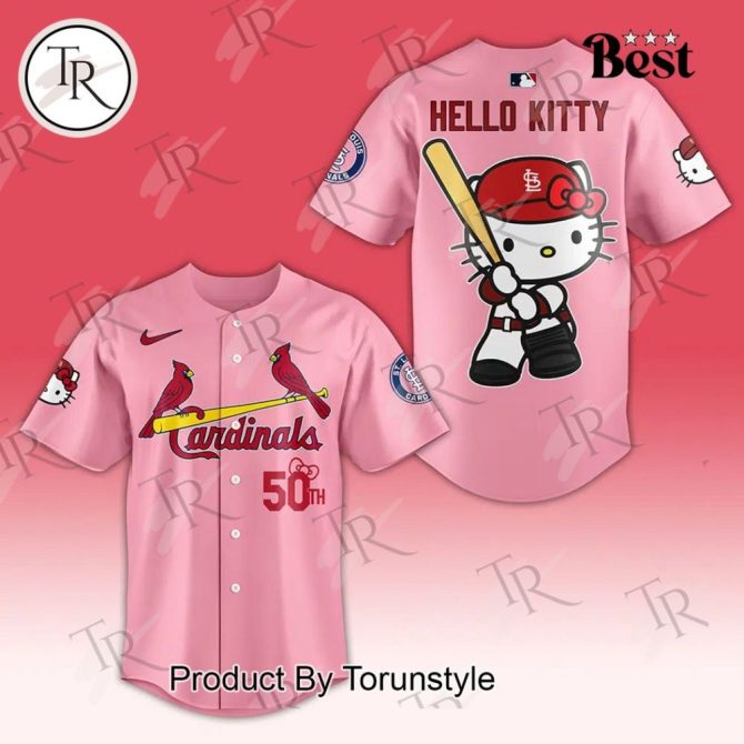 Exclusive Hello Kitty St. Louis Cardinals Jersey – Limited Edition Pink Mlb Gear - Image 2