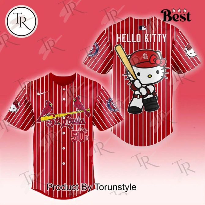 Limited Edition Hello Kitty St. Louis Cardinals Baseball Jersey - Celebrate In Style! - Image 2