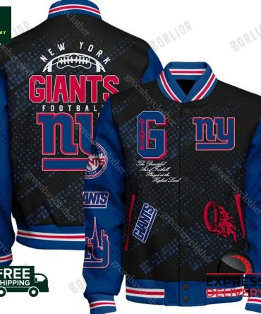 Ny Giants Varsity Jacket  Stylish Warm Fast Delivery