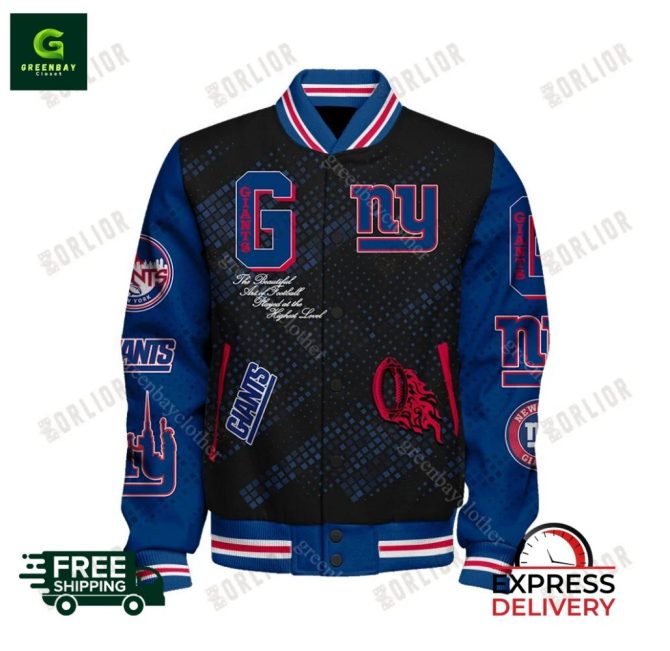 Ny Giants Varsity Jacket  Stylish Warm Fast Delivery - Image 3