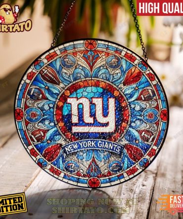 Limited Edition Ny Giants Stained Glass Ornament - High Quality Decor, Fast Delivery!