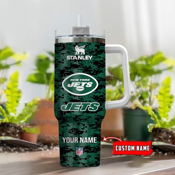 Customizable Stanley New York Jets Tumbler With Handle & Straw - Perfect Gift For Nfl Fans! - Image 2