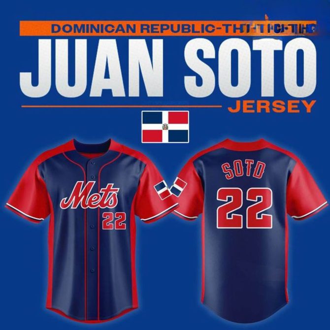 Authentic Juan Soto Dominican Republic Baseball Jersey - Mets #22 - Limited Edition