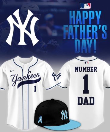 Celebrate Dad: Custom Yankees Jersey & Cap Set - Perfect Father'S Day Gift!
