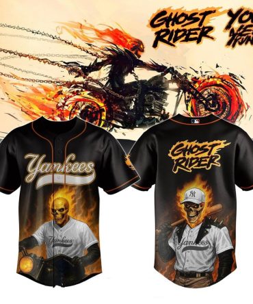 Ghost Rider Yankees Jersey - Fiery Design For Bold Fans - Limited Edition